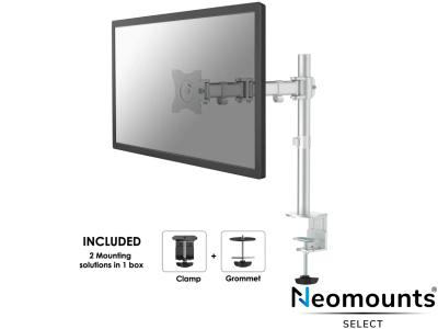 Neomounts by Newstar Select NM-D135SILVER LCD Desk Mount - Silver - for 10" - 30" Screens up to 8kg
