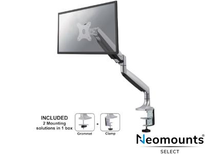 Neomounts by Newstar Select NM-D750SILVER LCD Desk Arm Gas Spring Mount - Silver - for 10" - 32" Screens up to 9kg