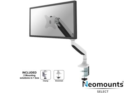 Neomounts by Newstar Select NM-D750WHITE LCD Desk Arm Gas Spring Mount - White - for 10" - 32" Screens up to 9kg