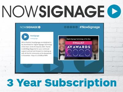 NowSignage Digital Signage Software - Three Year Subscription With Support