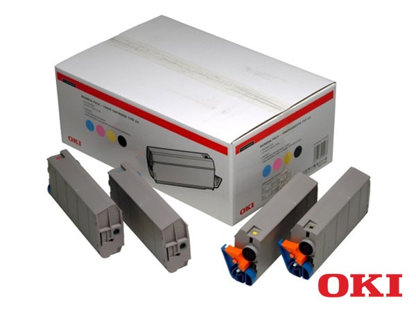 Genuine OKI 01101001 CMYK Toner Bundle Type C4 to fit Colour Laser Colour Laser Printer