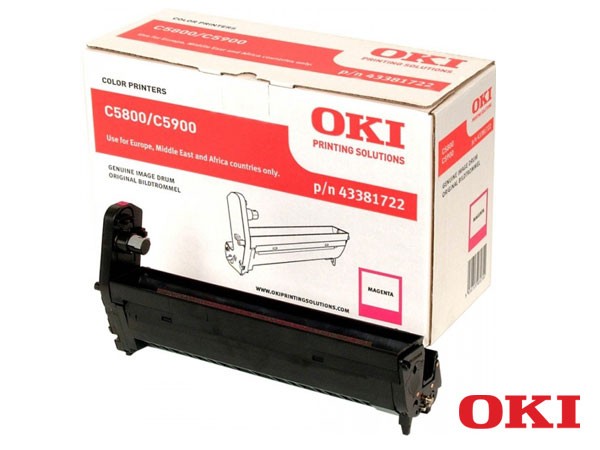Genuine OKI 43381722 Magenta Image Drum to fit Toner Cartridges Colour Laser Printer