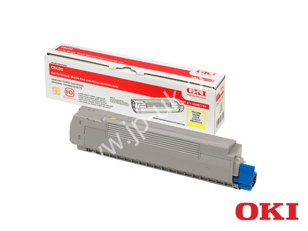 Genuine OKI 43487709 Yellow Toner Cartridge to fit C8600 Colour Laser Printer