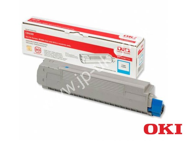 Genuine OKI 43487711 Cyan Toner Cartridge to fit C8800 Colour Laser Printer