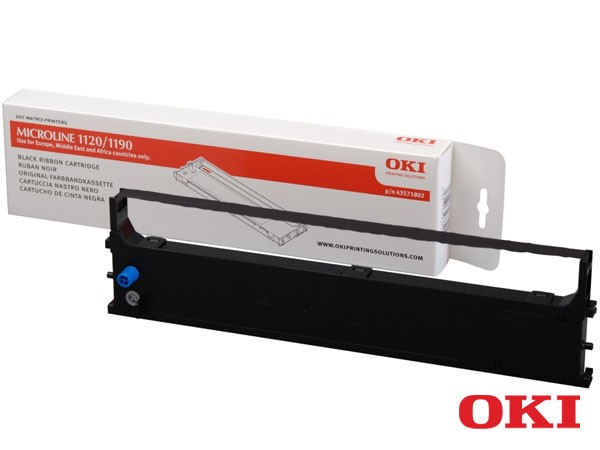 Genuine OKI 43571802 Black Ink Ribbon to fit Microline ML1190 Inkjet Printer