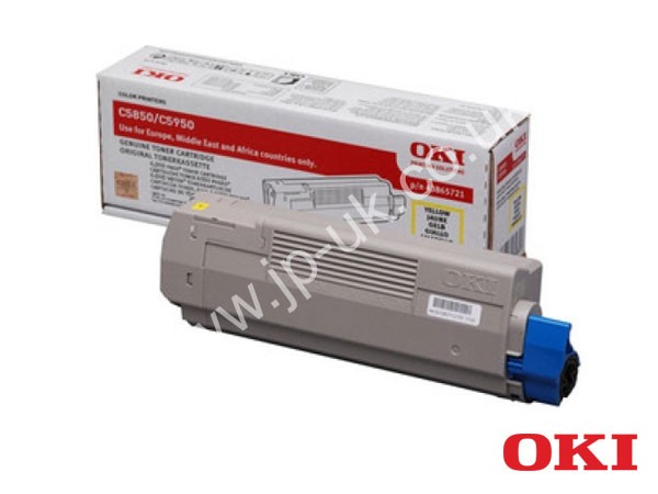 Genuine OKI 43865721 Yellow Toner Cartridge to fit C5950DTN Colour Laser Printer