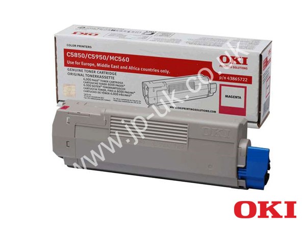 Genuine OKI 43865722 Magenta Toner Cartridge to fit C5950 Colour Laser Printer