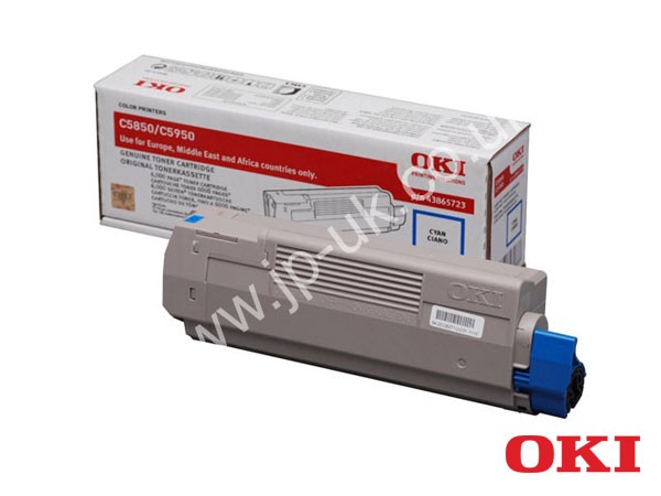 Genuine OKI 43865723 Cyan Toner Cartridge to fit C5850N Colour Laser Printer