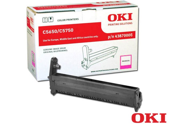 Genuine OKI 43870006 Magenta Image Drum to fit Toner Cartridges Colour Laser Printer