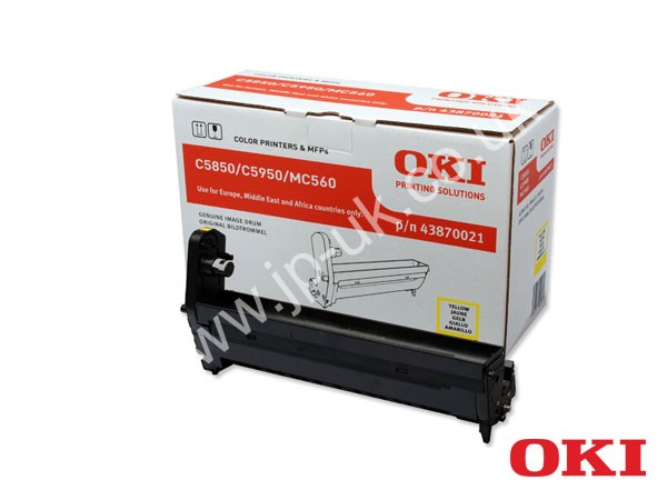 Genuine OKI 43870021 Yellow Image Drum to fit C5950CDTN Colour Laser Printer