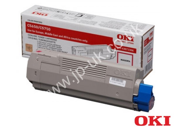 Genuine OKI 43872306 Magenta Toner Cartridge to fit C5750 Colour Laser Printer