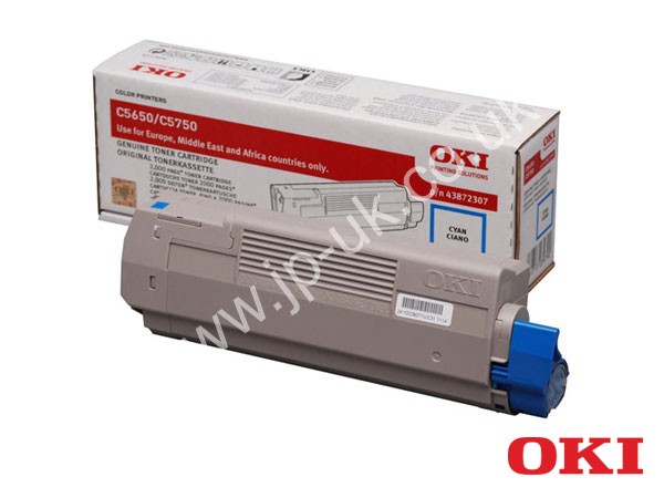 Genuine OKI 43872307 Cyan Toner Cartridge to fit C5650 Colour Laser Printer