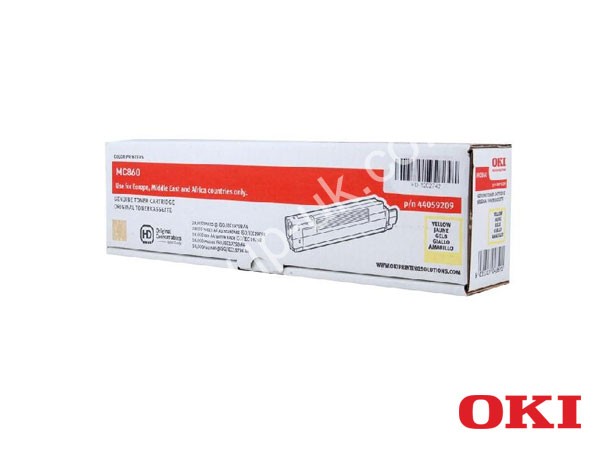 Genuine OKI 44059209 Yellow Toner Cartridge to fit MC860 Colour Laser Printer