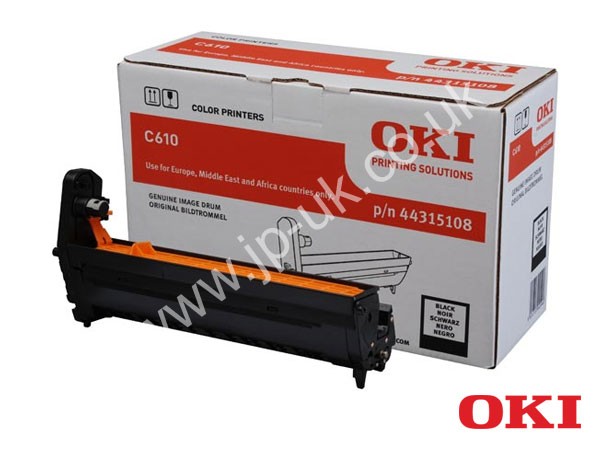 Genuine OKI 44315108 Black Image Drum to fit C610DTN Colour Laser Printer