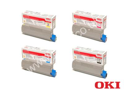 Genuine OKI C5600 CMYK Toner Cartridge Value Bundle to fit OKI Colour Laser Printer
