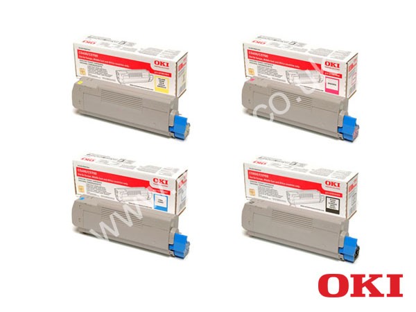 Genuine OKI C5600 CMYK Toner Cartridge Value Bundle to fit C5600 Colour Laser Printer