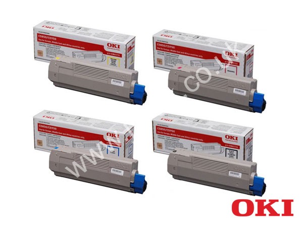 Genuine OKI C5950 CMYK Toner Value Multipack to fit C5950DTN Colour Laser Printer