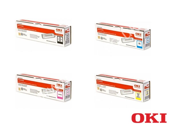 Genuine OKI C810 CMYK Toner Value Multipack to fit C830 Colour Laser Printer