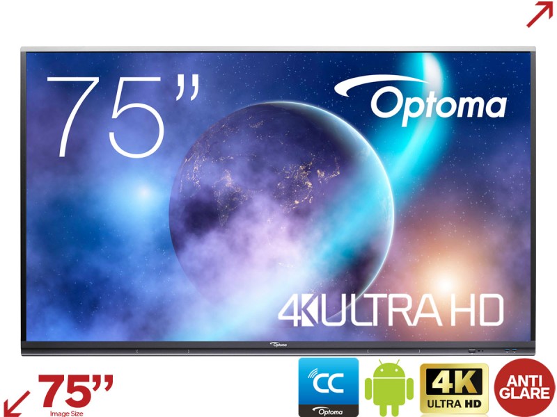 Optoma 5752RK+ 75” 4K Creative Touch 5 Business Interactive Display with Android