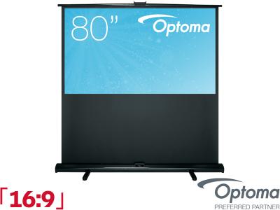 Optoma Pull-Up 16:9 Ratio 177 x 99.5cm Portable Floor Rising Projector Screen - DP-9080MWL