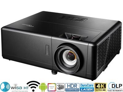 Optoma UHZ55 Projector - 3000 Lumens, 16:9 4K UHD HDR, 1.21-1.59:1 Throw Ratio - Smart Laser Lamp-Free, WiSA Certified