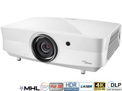 Optoma ZK507 White Projector - 5000 Lumens, 16:9 4K UHD HDR, 1.39-2.22:1 Throw Ratio - Laser Lamp-Free Installation