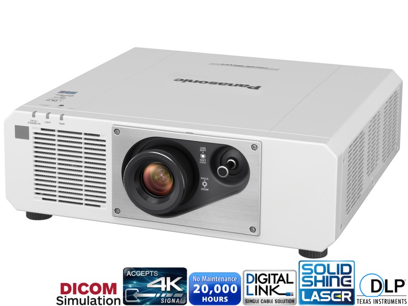 Panasonic PT-FRZ60W White Projector - 6000 Lumens, 16:10 WUXGA, 1.46-2.94:1 Throw Ratio - Laser Lamp-Free Installation
