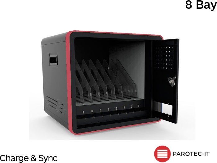 Parotec D8 USB-C 8 Bay Charging Station with Sync for Tablet, Chromebook and Laptop