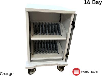 Parotec-IT P-TEC T16V-PLUS 16 Bay iPad & Tablet Secure Store, Charge & Sync Trolley