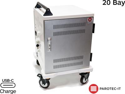 Parotec-IT P-TEC T20V-USB-C 20 Bay USB-C Laptop/Chromebook Secure Store & Charge Trolley