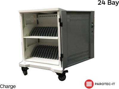 Parotec-IT P-TEC T24V 24 Bay iPad/Tablet/Chromebook Secure Store & Charge Trolley