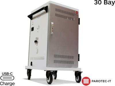 Parotec-IT P-TEC T30V-USB-C 30 Bay USB-C Laptop/Chromebook Secure Store & Charge Trolley