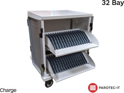 Parotec-IT P-TEC T32V 32 Bay iPad/Tablet/Chromebook/Laptop Secure Store & Charge Trolley
