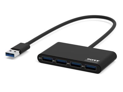 PORT 900121 USB-A to 4x USB-A 3.0 Hub - Black