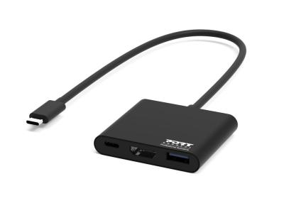 PORT 900140 USB-C to 3-in-1 1x 4K Monitor Mini Docking Station - Black