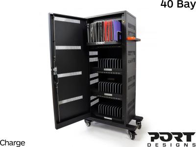 Port Designs 901951 iPad & Tablet 40 Bay Store and Charge Trolley