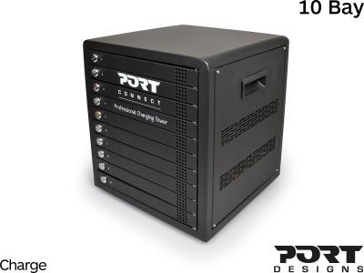 Port Designs 901954 iPad & Tablet 10 Individual Bay Store and USB Charge Cabinet