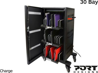 Port Designs 901955 iPad & Tablet 30 Bay Store and Charge Trolley