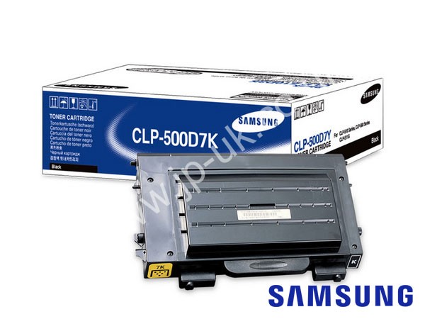 Genuine Samsung CLP-500D7K Black Toner Cartridge to fit Colour Laser CLP-550 Printer