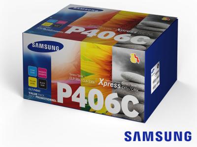 Genuine Samsung CLT-P406C / SU375A Toner Value Multipack to fit Colour Laser Samsung Printer