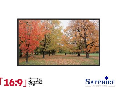 Sapphire 16:9 Ratio 265.6 x 149.4cm Acoustic Transparent Slim Bezel Fixed Frame Projector Screen - SFSC266-SB-AT