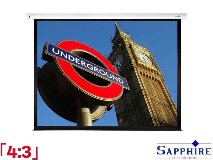 Sapphire 4:3 Ratio 146.3 x 109.7cm Electric IR Projector Screen - SEWS150BV-A