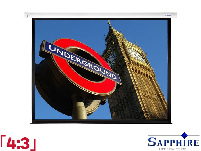 Sapphire 4:3 Ratio 203.2 x 152.4cm Electric IR Projector Screen with Built-in Trigger - SEWS200RBV-ATR