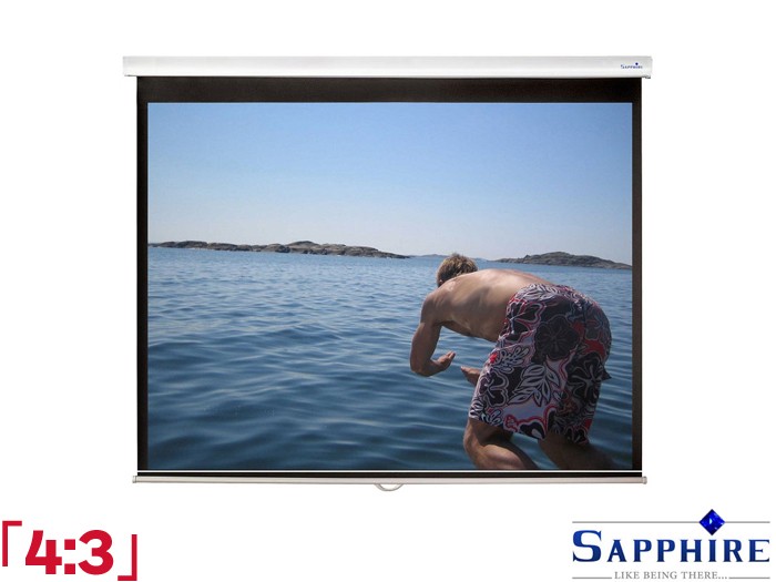 Sapphire 4:3 Ratio 234 x 175.5cm Manual Slow Retraction Projector Screen - SWS240-ASR2