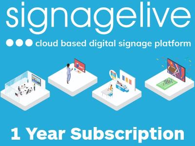 SignageLive Digital Signage Software for One Player with Updates and Support - One Year Subscription