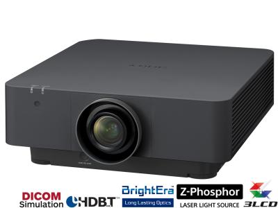 Sony VPL-FHZ85/B Black Projector - 7300 Lumens, 16:10 WUXGA, 1.39-2.23:1 Throw Ratio - Laser Lamp-Free Installation - Standard Lens