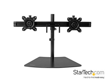 StarTech ARMBARDUO Dual-Monitor Desktop Stand - Black - for Screens up to 24" and below 8kg