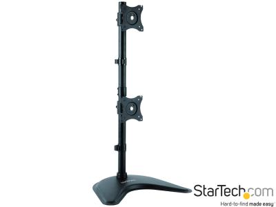 StarTech ARMBARDUOV Dual-Monitor Vertical Desktop Stand - Black - for 13" - 27" Screens up to 10kg