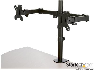 StarTech ARMDUAL2 Dual-Monitor Desktop Mount - Black - for Screens up to 32" and below 8kg
