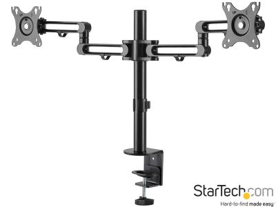 StarTech ARMDUAL3 Dual-Monitor Desktop Arm Stand - Black - for Screens up to 32" and below 8kg